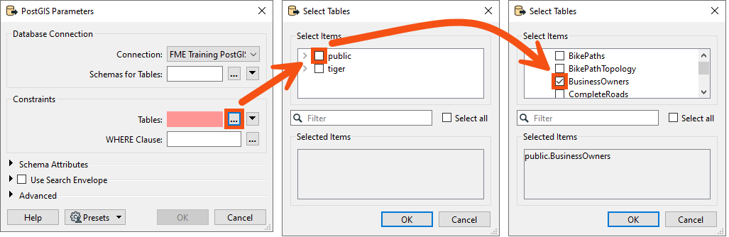 Selecting the BusinessOwners table
